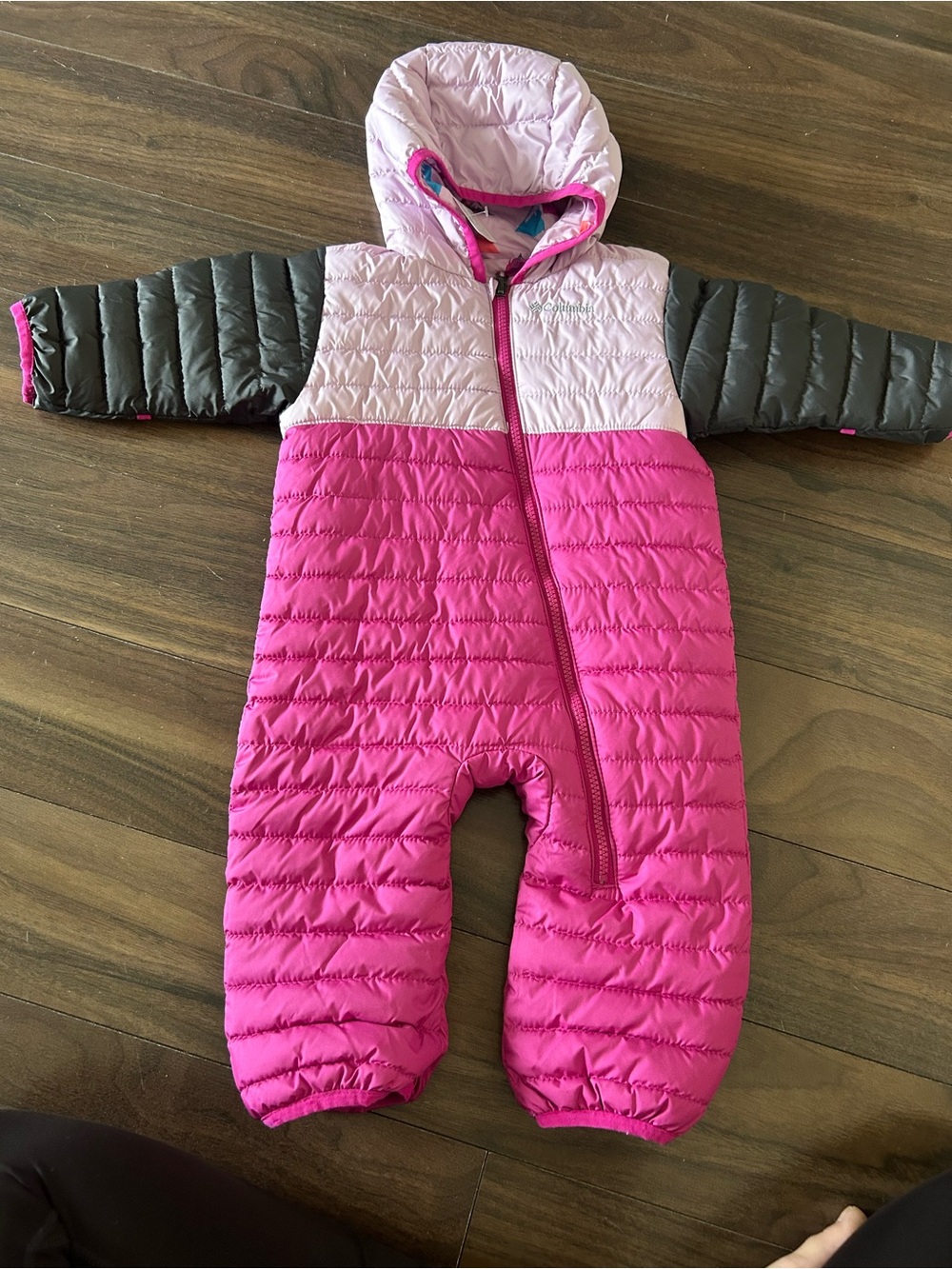 Baby Girl Pink Hooded Insulated One-Piece Snowsuit